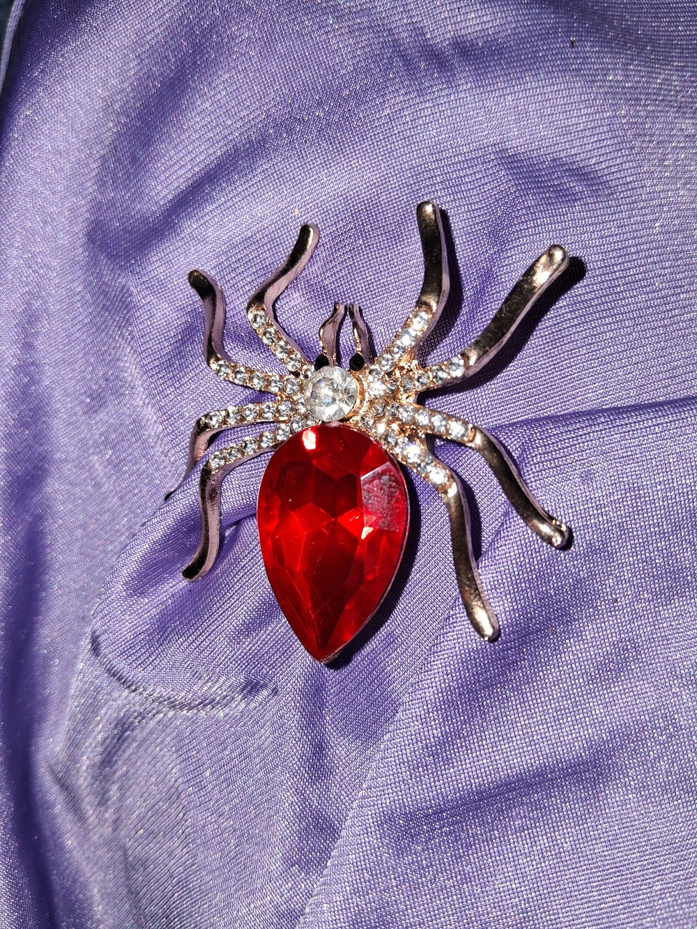 Red Crystal Spider Brooch - Women Jewelry Brooche